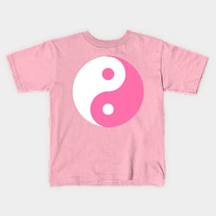 Yin Yang in white and pink Kids T-Shirt